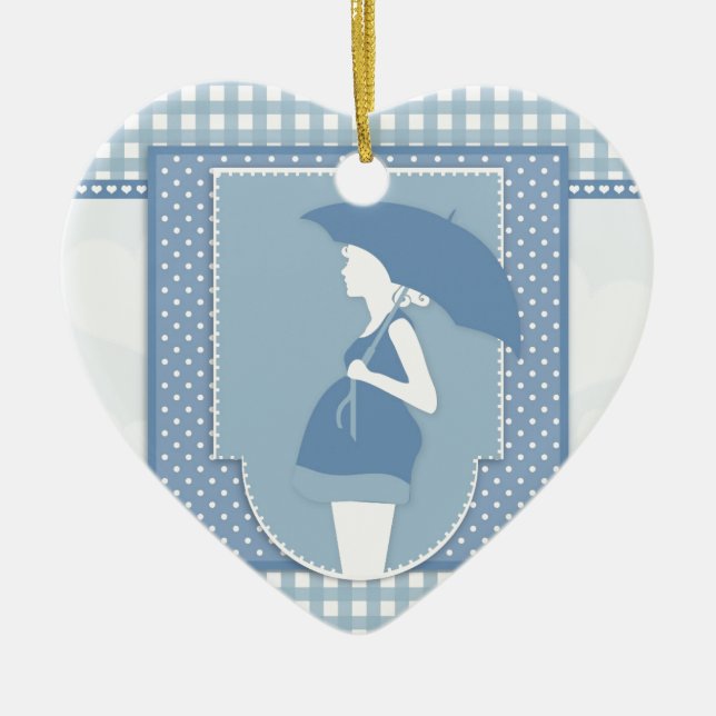 blue maternity ceramic ornament (Front)