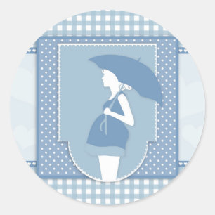 blue maternity classic round sticker