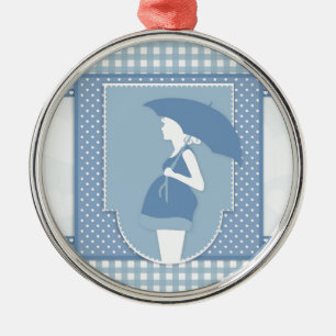 blue maternity metal ornament