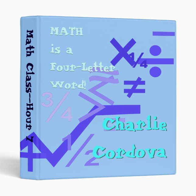 Blue Math Binder (Front/Spine)