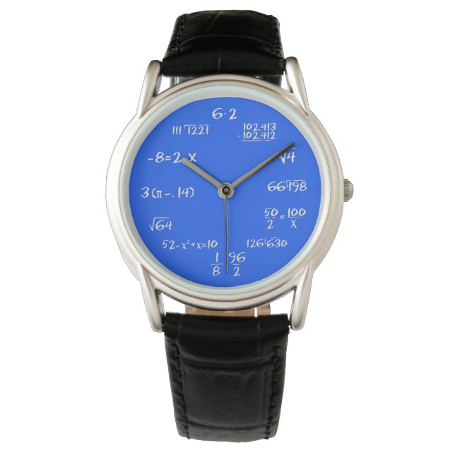 Blue Math Equations Custom Watch (Front)