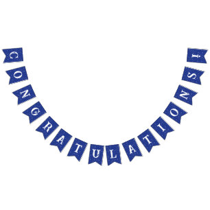 Blue Math Formulas Graduation Congratulations Bunting Flags