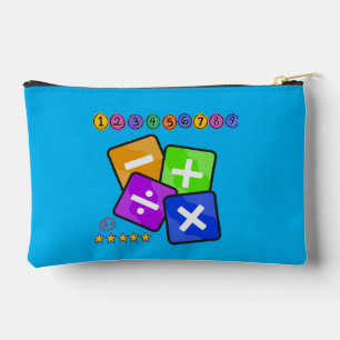 Blue Math themed Pencil and Toiletry  Accessory Pouch