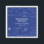 Blue Mathematics Graduate Class of Graduation Napkin<br><div class="desc">Beautiful and elegant blue graduation napkins with a pattern of math equations and graphics for your celebration. Illustrated and designed by Patricia Alvarez.</div>