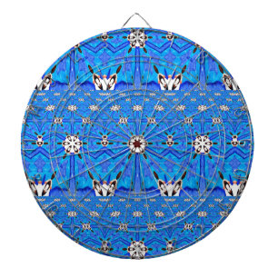 blue matrix grid design dart board