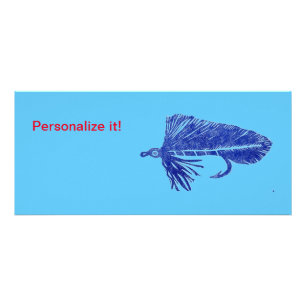 Blue Matuka streamer, fly tying, fly fishing art Rack Card