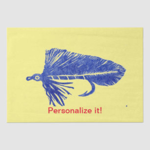 Blue Matuka streamer, fly tying, fly fishing art Tissue Paper