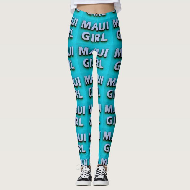 Blue Maui Girl Thunder_Cove Leggings (Front)