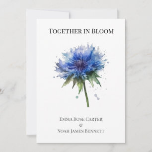 Blue Meadow Magic: Watercolor Cornflower Art  Invitation