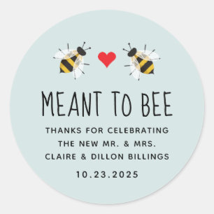 Blue Meant to Bee Honey Wedding Favor Tag