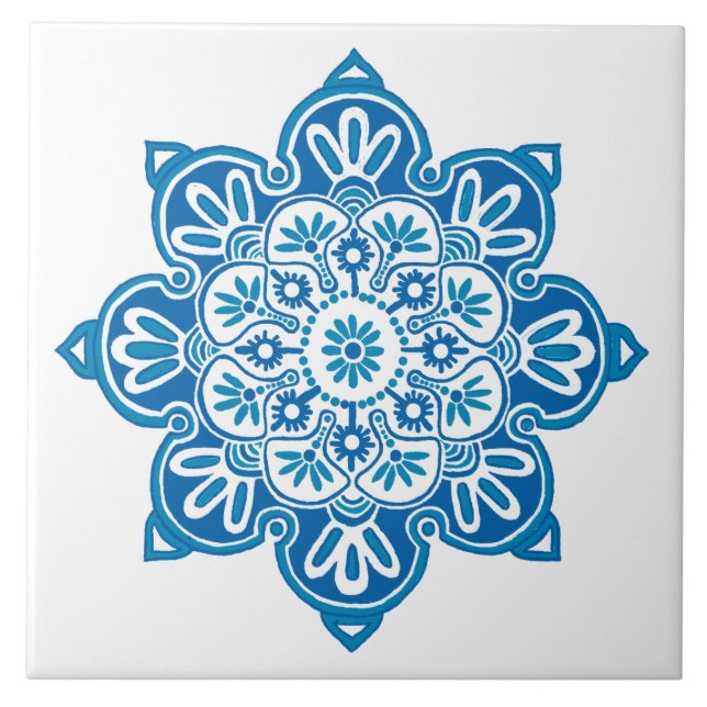 Blue medallion Ceramic tile (Front)