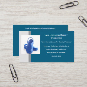 Blue Medical Clogs Uniform Business Card