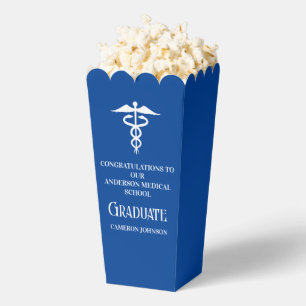 Blue Medical School Graduation Party Popcorn Favor Box