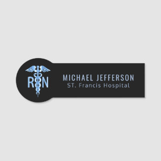 Blue Medical Symbol - Nurse Name Tag