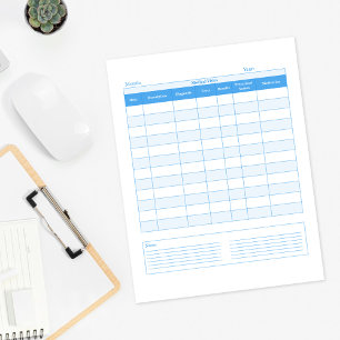 Blue Medical Visits Personal Planner Stationery