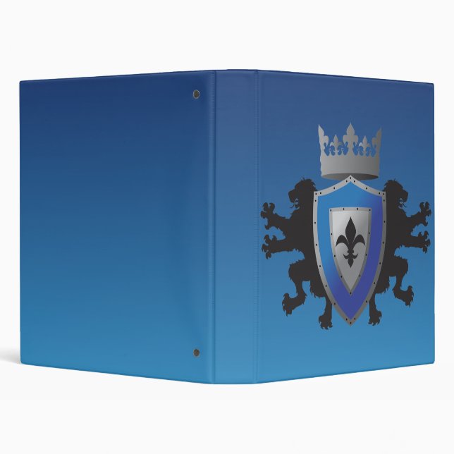 Blue Medieval Lion Heraldry School Binder (Background)