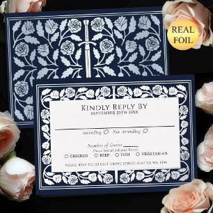 Blue Medieval Silver Sword Royal Wedding RSVP
