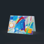 Blue meditation for the Year Holiday Card<br><div class="desc">Abstract acrylic On canvas painting expresses the meditative mood of this year. The colors are lively and the objects in the painting appear to be floating in an Alternate reality that is hopeful and unknown</div>