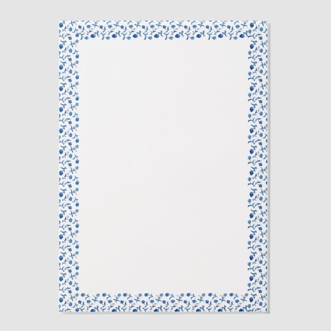 Blue Mediteranean Tile Minimalist Italian Wedding Vellum Invitations (Front)