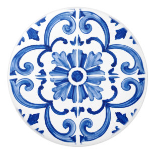 Blue Mediterranean  Ceramic Knob