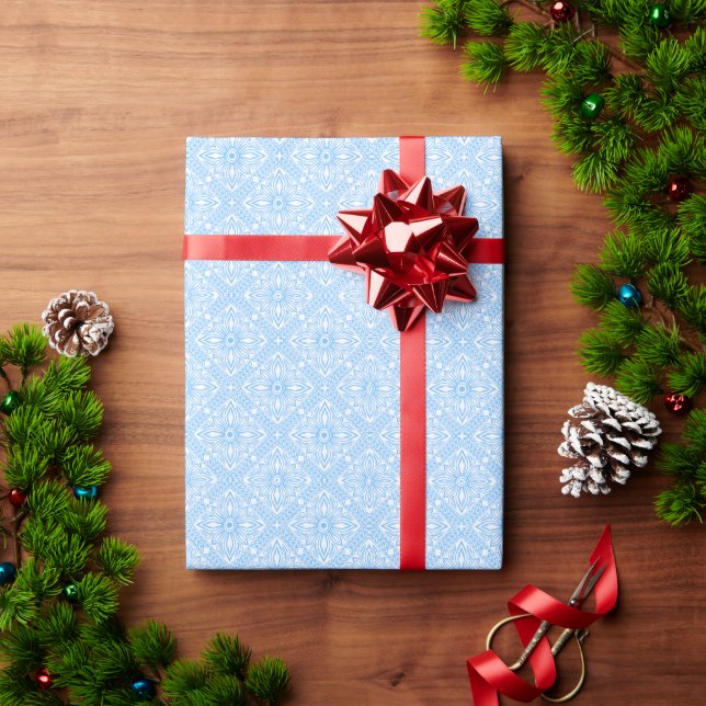 Blue Mediterranean Italian Tile Decorative Pattern Wrapping Paper (Holiday Gift)