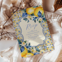Blue Mediterranean Italian Tile & Lemon Wedding