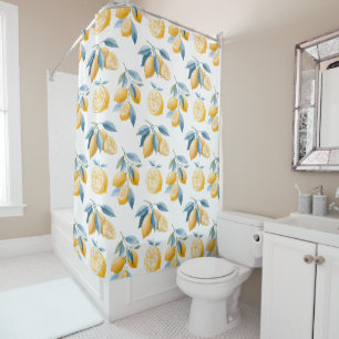 Blue Mediterranean Lemon Pattern 