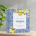 Blue Mediterranean Lemons Bridal Shower Recipes Binder<br><div class="desc">This bridal shower invitation features a bright blue theme with citrus.</div>