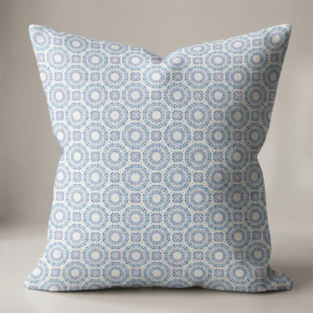 Blue Mediterranean Portuguese Azulejo Tile Pattern Fabric (Creator Uploaded)