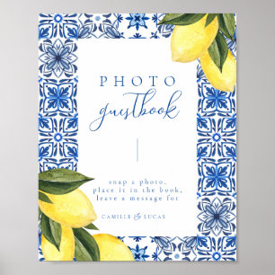 Blue Mediterranean Tile and Citrus guest book
