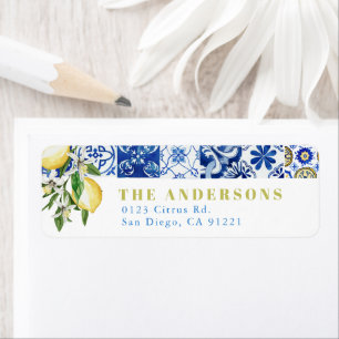 Blue Mediterranean Tile Citrus Lemon Amalfi