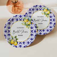 Blue Mediterranean Tile Lemon Bridal Shower 