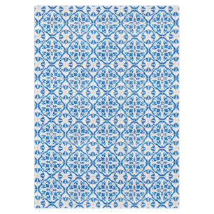 Blue Mediterranean Tile Pattern – Elegant Azulejo  Tablecloth