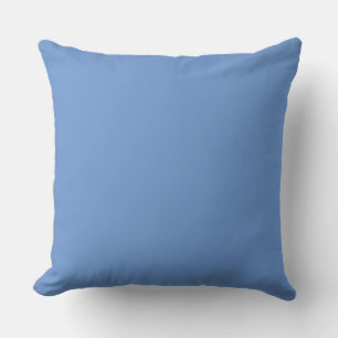 Blue, medium shade, solid colour throw pillow