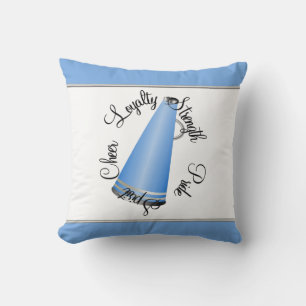 Blue Megaphone Cheerleader Creed Pillow