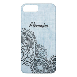 Blue Mehndi Motif iPhone 7 Plus Case