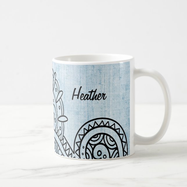 Blue Mehndi Motif Mug (Right)