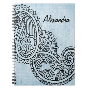 Blue Mehndi Motif Notebook