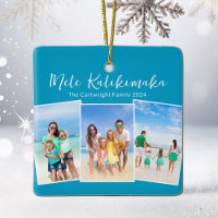 Blue Mele Kalikimaka Beach Trip Photo Christmas