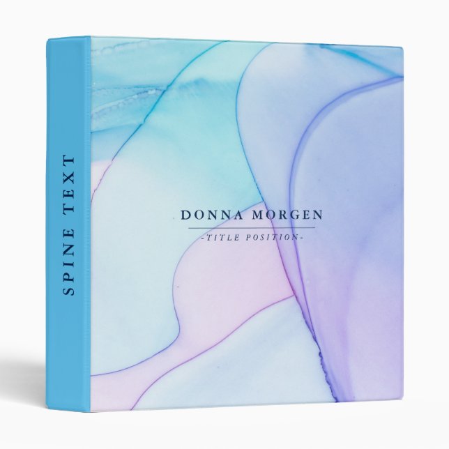 Blue melody Flowing ink background Binder (Front/Spine)