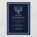 Blue Menorah Hanukkah Celebration Invitation<br><div class="desc">Start your Holiday party off right with our elegant blue Menorah Hanukkah Celebration Party Invitation. Make sure all your friends and family members are there to celebrate with you this holiday season! Hanukkah is a favourite time of year for most, be sure to be surrounded by loved ones while making...</div>