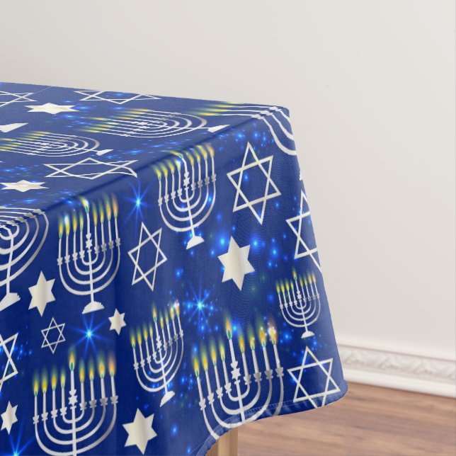 Blue Menorah  Tablecloth (In Situ)