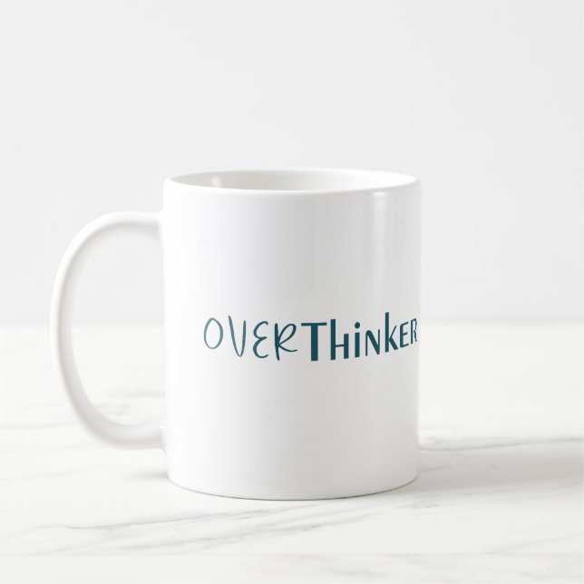 Blue Mental Storm Conceptual Typography Artwork Coffee Mug (Left)