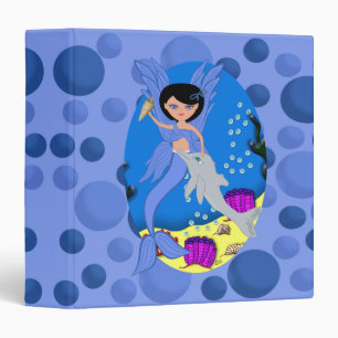 Blue Merfaery and Dolphin 1.5" Avery Binder