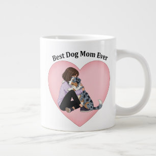 Blue Merle Aussie Best Dog Mom Large Coffee Mug
