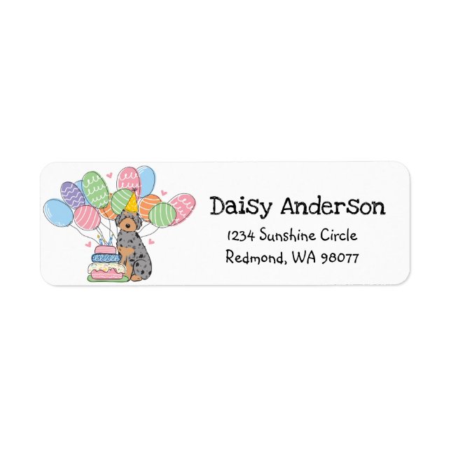 Blue Merle Aussiedoodle Anniversaire Adresse de re (Devant)
