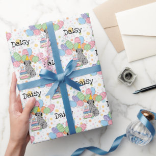Blue Merle Aussiedoodle Dog Birthday Party Wrapping Paper
