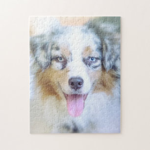 Blue Merle Australian Shepherd Jigsaw Puzzle
