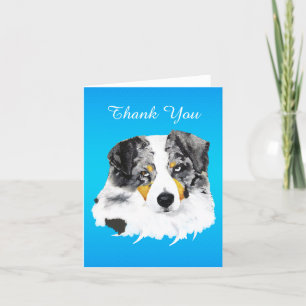 Blue Merle Australian Shepherd Thank You Card