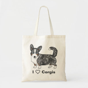 Blue Merle Cardigan Welsh Corgi Dog Lovers Tote Bag